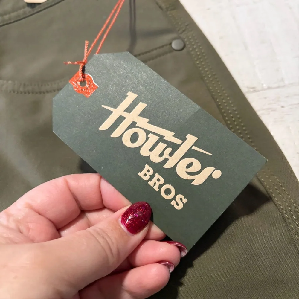 Howler Bros Frontside Tech Pants NWT size 36 x 30 Olive Green Straight Leg - Picture 5 of 14